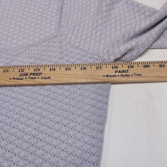 Abercrombie & Fitch Pointelle Square Neck Thong Bodysuit Women's XL Lavender NEW - Picture 9 of 15